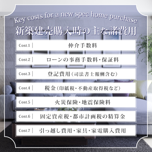 まえばし新築建売写真100枚がお知らせする新築購入時の主な諸費用